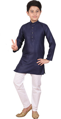 PRO ETHIC Boys Casual, Festive & Party, Wedding Kurta and Pyjama Set(Dark Blue Pack of 1)