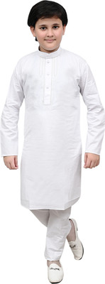 One Fort Boys Festive & Party Kurta and Pyjama Set(White Pack of 1)