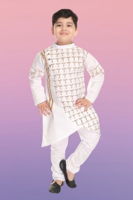 HENA TEXTILE Baby Boys Casual, Wedding Kurta and Pyjama Set(White Pack of 1)