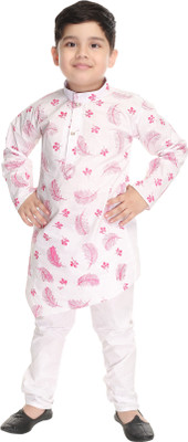 Smuktar garments Boys Festive & Party Kurta and Pyjama Set(Pink Pack of 2)