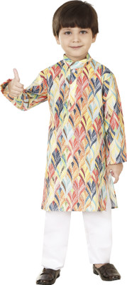 VISHESTA Boys Festive & Party Kurta and Pyjama Set(Multicolor Pack of 1)
