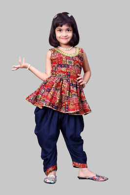 ALMS TRENDZ Baby Girls Casual Dhoti & Kurta Set(Red Pack of 1)