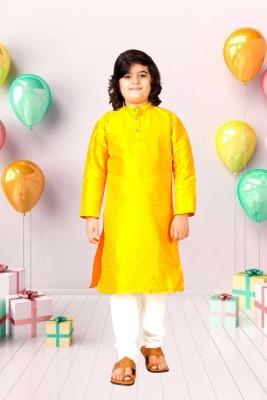 VALAKI Boys Wedding, Festive & Party, Formal Kurta and Pyjama Set(Yellow Pack of 1)