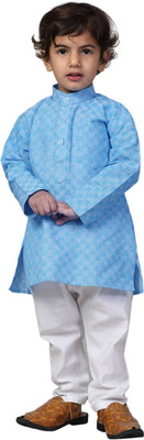 RCENSA Boys Festive & Party Kurta and Pyjama Set(Light Blue Pack of 1)