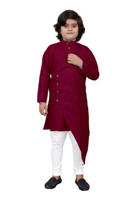 click n buy Boys Festive & Party Kurta and Pyjama Set(Maroon Pack of 1)