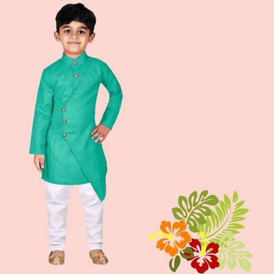 VDC FASHION TREND Baby Boys Festive & Party Kurta and Pyjama Set(Green Pack of 1)