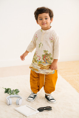 New Ekta Dresses Boys Festive & Party Kurta and Dhoti Pant Set(White Pack of 1)