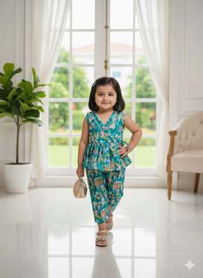 Varni Fashion Baby Girls Wedding, Festive & Party, Casual Kurta and Trouser Set(Light Green Pack of 1)