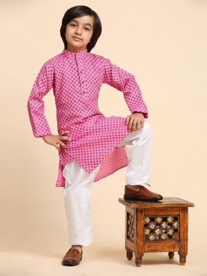 PRO ETHIC Boys Wedding, Festive & Party, Casual Kurta and Pyjama Set(Pink Pack of 1)