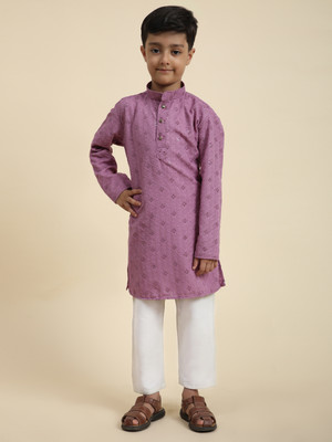 PRO ETHIC Boys Festive & Party Kurta and Pyjama Set(Purple Pack of 1)