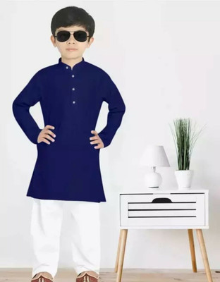 DigiMart Boys Casual Kurta and Pyjama Set(Blue Pack of 1)