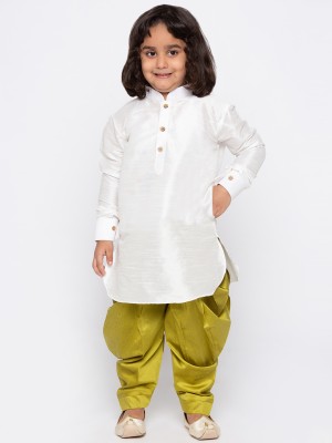 VASTRAMAY Boys Festive & Party Kurta and Dhoti Pant Set(White Pack of 1)