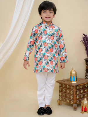 Superminis Boys Festive & Party Kurta and Pyjama Set(Multicolor Pack of 1)