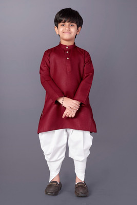 bitteR Boys Festive & Party Kurta and Dhoti Pant Set(Maroon Pack of 1)