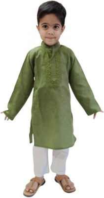 Malaco Enterprises Boys Festive & Party Kurta and Pyjama Set(Green Pack of 1)