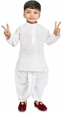 sahil collection Boys Festive & Party Kurta and Dhoti Pant Set(White Pack of 1)