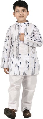 new gen Boys Casual Kurta and Pyjama Set(Blue Pack of 2)