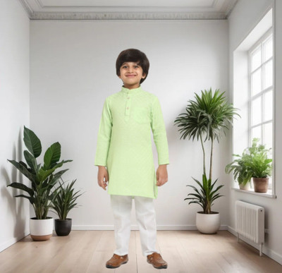 CENSAL Boys Casual Kurta and Pyjama Set(Green Pack of 18)