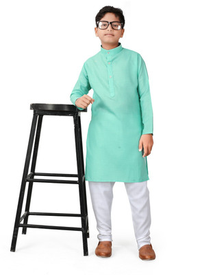 ShaktiFashion Boys Festive & Party Kurta and Pyjama Set(Green Pack of 1)