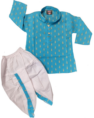 SHIVAAY Baby Boys Casual Dhoti & Kurta Set(Blue Pack of 1)