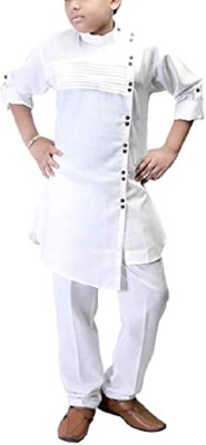 seetoo Boys Festive & Party Kurta and Pyjama Set(Black Pack of 1)
