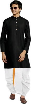 click n buy Boys Festive & Party Dhoti & Kurta Set(Black Pack of 1)