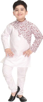 HENA TEXTILE Boys Casual Kurta and Pyjama Set(White Pack of 1)