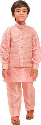 PRO ETHIC Boys Festive & Party Kurta and Trouser Set(Pink Pack of 1)