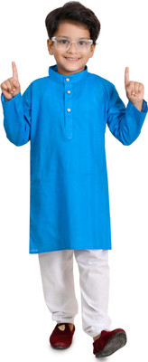 Kgn Garments Boys Festive & Party Kurta and Pyjama Set(Light Blue Pack of 1)