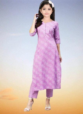 Bholukart Girls Festive & Party, Wedding Kurta and Pyjama Set(Multicolor Pack of 1)