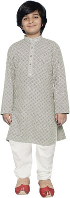SG YUVRAJ Boys Festive & Party Kurta and Pyjama Set(Light Green Pack of 1)