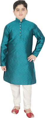 SG YUVRAJ Boys Festive & Party Kurta and Pyjama Set(Green Pack of 1)