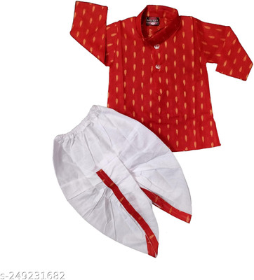SMARTPOINT PLUS Baby Boys Festive & Party Kurta and Dhoti Pant Set(Red Pack of 1)