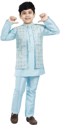 new gen Boys Wedding, Festive & Party Kurta and Patiala Set(Light Blue Pack of 1)