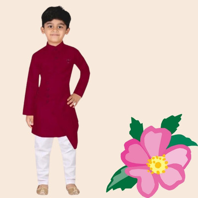 VDC FASHION TREND Baby Boys Festive & Party Kurta and Pyjama Set(Purple Pack of 1)