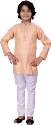 BT DEZINES Boys Casual Kurta and Pyjama Set(Pink Pack of 1)