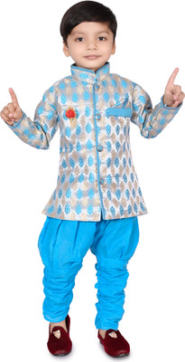 ELYONFASHION Baby Boys Festive & Party Kurta and Dhoti Pant Set(Light Blue Pack of 1)