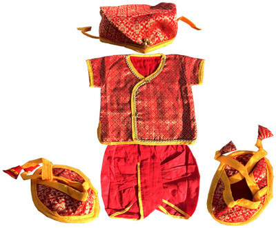 K SHIVA Baby Boys & Baby Girls Festive & Party Kurta and Pyjama Set(Red Pack of 1)