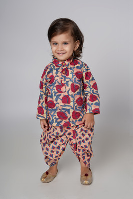 Tasrika Boys Festive & Party Dhoti & Kurta Set(Multicolor Pack of 1)