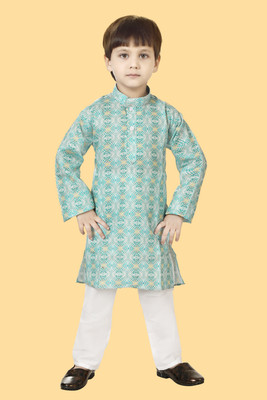 STCFASHION Boys Festive & Party Kurta and Pyjama Set(Green Pack of 1)