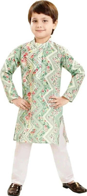 STCFASHION Boys Festive & Party Kurta and Pyjama Set(Green Pack of 1)