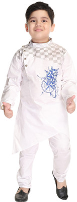 new gen Baby Boys Festive & Party Kurta and Pyjama Set(White Pack of 1)