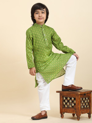 PRO ETHIC Boys Festive & Party Kurta and Pyjama Set(Green Pack of 1)