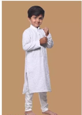 avnish Baby Boys Festive & Party Kurta and Pyjama Set(White Pack of 1)