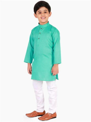 VC FASHION HUB Baby Boys Festive & Party Kurta and Pyjama Set(Green Pack of 1)