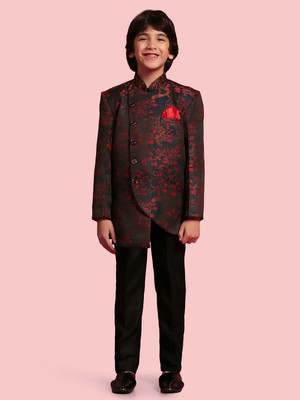 AJ Dezines Boys Festive & Party, Wedding Blazer and Pant Set(Red Pack of 1)