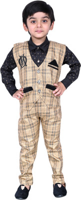 Mini Tikes Boys Party(Festive) Shirt Pant, Jacket(Gold)