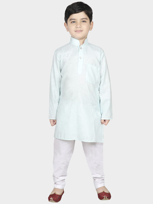 SG YUVRAJ Boys Festive & Party Kurta and Pyjama Set(Light Blue Pack of 1)