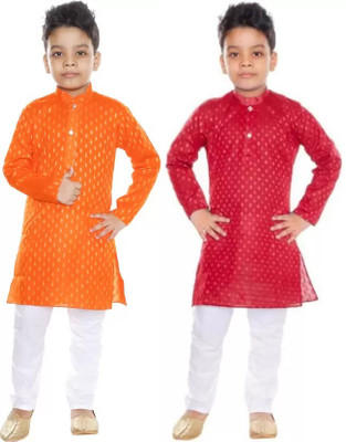 R KAY FASHIONS Boys Festive & Party Kurta and Pyjama Set(Multicolor Pack of 2)
