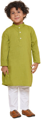 Sethukrishna Boys Festive & Party Kurta and Dhoti Pant Set(Green Pack of 1)